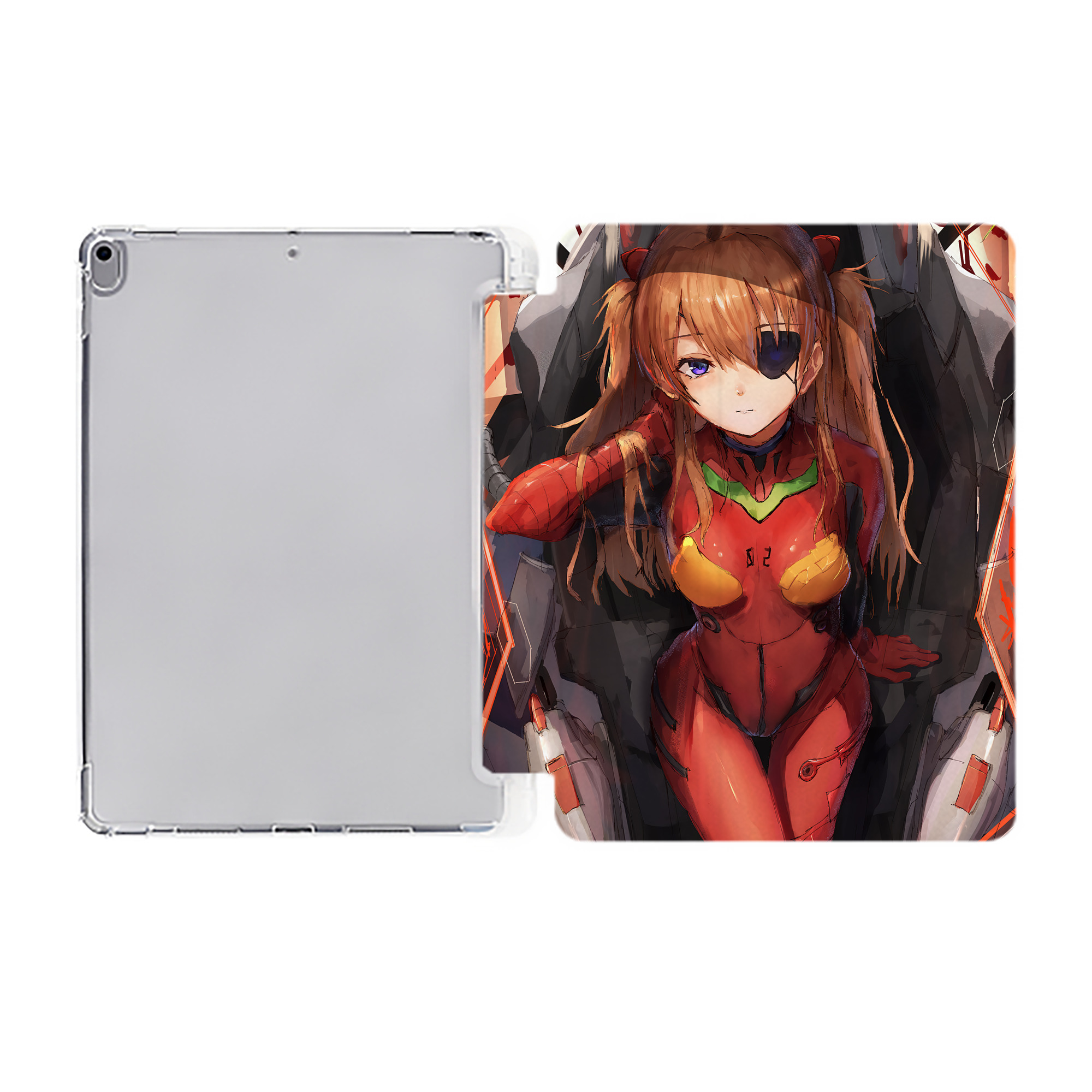 （画像用） EVA 新世紀エヴァンゲリオン IPad ケース ペン収納付き 三つ折りスタンド PUレザー×シリコン 対応機種9.5/10.5/10.9インチ
